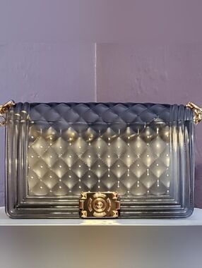 Elegant Quilted Gray and Gold Jelly Bag